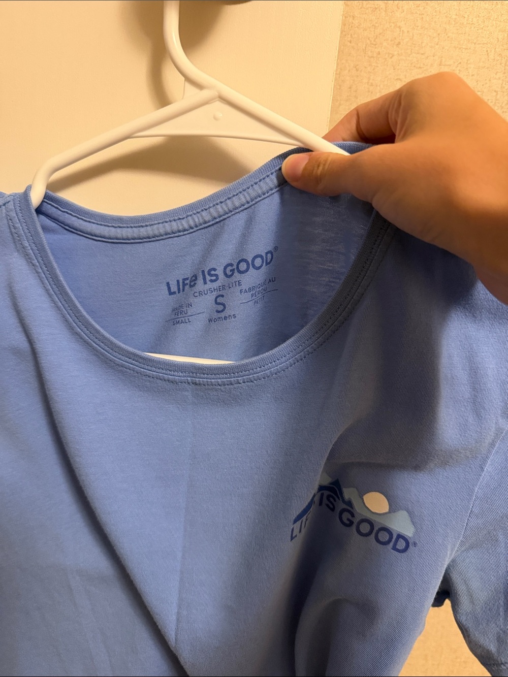 Life Is Good Light Blue Women's Mountain Logo Tee - Picture 2 of 3